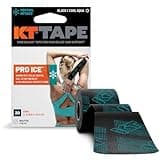 KT Tape, Pro Ice, Menthol Infused Kinesiology Tape, 20 Count, 10" Precut Strips, Black
