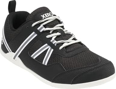 Xero Shoes Men’s Prio Barefoot Athletic Sneaker, Black/White, 12