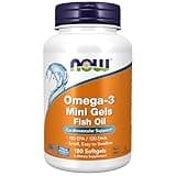 NOW Supplements, Omega-3 Mini Gels, 180 EPA/120 DHA, Molecularly Distilled, Cardiovascular Support*, 180 Softgels