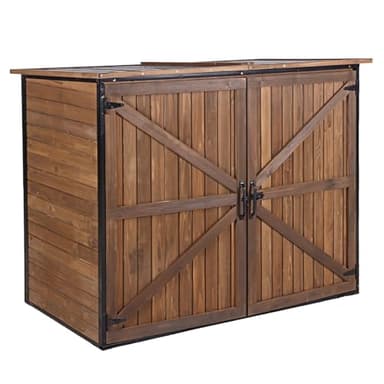 Aivituvin Outdoor Storage Cabinet Trash Can Storage Shed Upgraded with Metal Frame for Garbage Can, Gardening Tools and Accessories 50" L x 27.6" D x 41" H