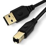 HP Printer Cable,6FT USB A to USB B Cable Printer Cord for Scanner,USBA Printe Cable USB2.0 Type B High Speed MIDI Cable for HP,Canon,Brother,Computer,Laptop,Dell,Epson,Xerox,Samsung,Digital Piano
