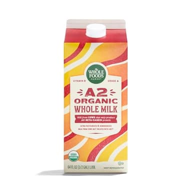 WHOLE FOODS MARKET Organic A2 Whole Milk, 64 FZ