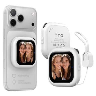 Wireless Vlog Selfie Monitor Screen with AMOLED Display, 4K Phone Vlog Selfie Monitor Screen Bluetooth Remote, Magnetic Back Camera Monitor for Vlog Live Stream TikTok, Compatible with iPhone/Android