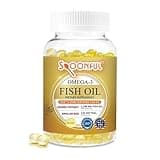 Spoonful Mini Omega 3 Fish Oil, iFOS Certified, 1290 mg Per Serving, 120 Softgels Pearls, Small Size Easy to Swallow Capsules for Women and Seniors, Made in USA