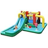 HONEY JOY Inflatable Water Slide, 6 in 1 Giant Jumping Water Bounce House Waterslide Park w/Splash Pool, Pendulum, Outdoor Blow up Water Slides Inflatables for Kids and Adults Backyard(Without Blower)