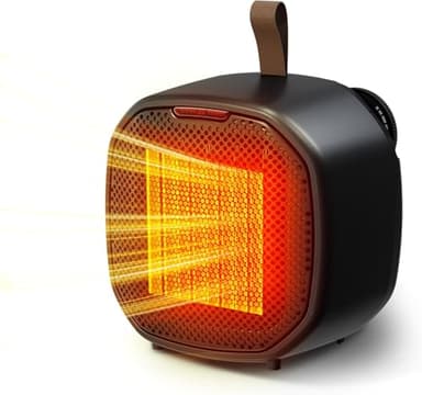 Electactic Portable Small Ceramic Space Heater w/Thermostat, 1200W Indoor Electric Space Heater Fan with Overheat & Tip-Over Protection, Heat Up 200 Square Feet for Office Room Dorm Desk