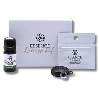 Essence Wearable Aromatherapy Nasal Diffuser – Eucalyptus Essential Oil Nose Ring Silicone Inhaler for Stress & Mood Support - Made in USA & Travel-Friendly