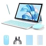 Android 14 Tablet, 10 inch 2 in 1 Tablets with Keyboard/ Case/ Mouse/ stylus, 8GB RAM+64GB ROM+1TB Expand Tablet, 1280*800 IPS Touch Screen Tablet Computer, 2.4G/5G WiFi 6 BT 5.0, Long Battery Life