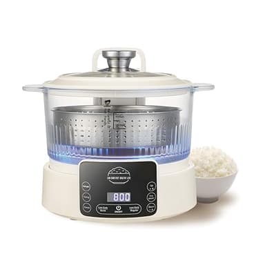 Low Carb Rice Cooker,3L Multifunction Low Sugar Rice Cooker Small,Reservable & Timable,4H Keep Warm,Cooking,Simmering,Stewing,Steaming All In One,Ideal for Small Familie,Apartment(3L,Beige)