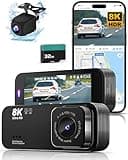 Dash Camera for Cars, 8K Ultra HD Dash Cam Front and Rear, Dash Cam with App Control, 32GB Card, Built-in Wi-Fi & GPS, 3.16”IPS Screen, 170°Wide Angle, WDR, Night Vision, 24H Parking Mode