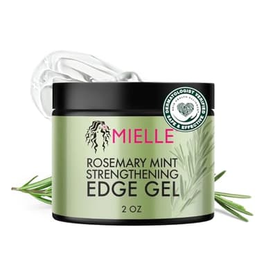 Mielle Organics Rosemary & Mint Edge Control Gel - Strong Hold Hair & Edge Gel for Women & Men - Infused with Biotin, Coconut & Babassu Oil to Encourage Longer, Healthier Hair (2 Fl Oz)