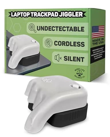 Work-Life Balance Randomized Mouse Trackpad Jiggler - Undetectable Mechanical Moving Device for Laptop, Cordless Device, Automatic Shaker to Keep Screen Active for WFH, Remote Work Essential - Gray