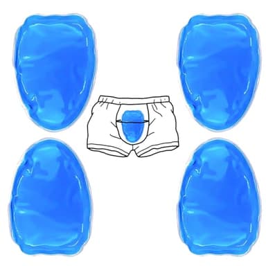 Reusable Cold Ice Pack for Post-Vasectomy Recovery and Testicular Support, Blue, 4-Pack with Comfort Design (Blue (4 Count))