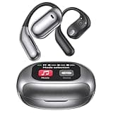 EUQQ Ultra Open-Ear-Headphones Wireless Bluetooth - Ergonomic Pro Bone Conduction Earbuds with Soft, Airy Silicone Design, Over-The-Ear Earbuds for Running, Sports, Fitness and Workouts, Charcoal