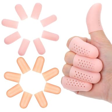 Wanmu Gel Finger Cots with Air Holes 20 Pcs Nail Biting Prevention for Adults Finger Gloves Relief Hand Eczema Healing Finger Protectors Covers for Wounds Trigger Finger Finger Cracking