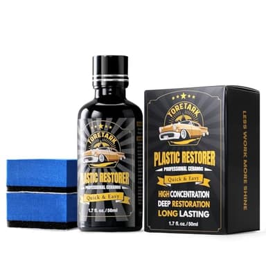 Toretark Plastic Restorer for Cars, Not a Dressing, Black Trim Restorer, Ceramic Crystal Coating Highly Concentrated, Lasting Up to 6 Months+ with UV Protection, Restore Automotive Exterior Protectant