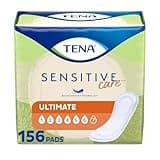 TENA Incontinence Pads, Bladder Control & Postpartum for Women, Ultimate Absorbency, Regular Length, Sensitive Care - 156 Count