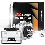 Nilight D1S HID Headlight Bulb, 6000K Diamond White D1S Bulb Super Bright High Low Beam Xenon Headlights Replacement, 2-Pack