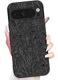 Toycamp for Google Pixel 8 Pro Case - 6.7 Inch Women Girls Flower Floral Cute Phone Cover Black Frosted Slim Fit Design Soft TPU Shockproof Protective Girly Unique Pretty Fashion for Google 8 Pro Case