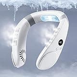 HomePlus Neck Fan, 3 Speeds Portable Neck Fan with Cooling Plate, 4400mAh Rechargeable Personal Fan, Neck Air Conditioner for Women and Men, White