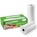 Syntus 11" x 75' and 8" x 75' Food Vacuum Seal Roll Keeper with Cutter Dispenser, Commercial Grade Vacuum Sealer Bag Rolls, BPA Free Food Vac Bags, Ideal for Storage, Meal Prep and Sous Vide