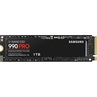 Samsung 990 PRO SSD 1TB PCIe 4.0 M.2 2280 Internal Solid State Hard Drive, Seq. Read Speeds Up to 7,450 MB/s for High End Computing, Gaming, and Heavy Duty Workstations, MZ-V9P1T0B/AM