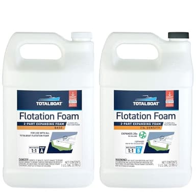 TotalBoat 2 Lb Density Expanding Foam Kit, 2 Part Closed Cell Pourable Polyurethane for Boat Flotation, Insulation, Reinforcement and Void Filling (2 Gallon Kit)