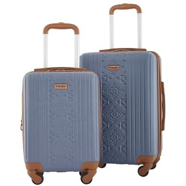 Wrangler 22" and 18" Heartland 2-Piece Carry-On Luggage Set, Vintage Indigo