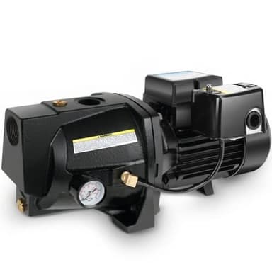 Acquaer Shallow Well Jet Pump,Cast Iron, Well Depth Up to 25ft, 115V/230V Dual Voltage, Automatic Pressure Switch,1HP