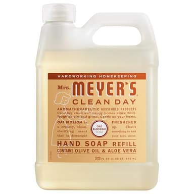 MRS. MEYER'S CLEAN DAY Hand Soap Refill, Oat Blossom Scent, 33 Fl Oz Bottle