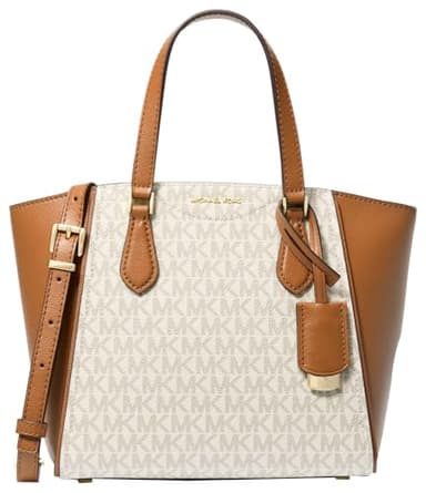 Michael Kors Women's Taryn Small Convertible Crossbody Bag, Gold-Tone Hardware/Vanilla/Acorn