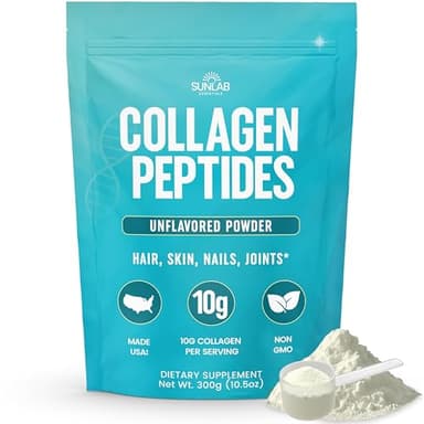 Collagen Peptides Powder Hydrolyzed Bovine (Unflavored) Type I & III Supplement for Hair, Skin, Nails & Joint Support - Collagen for Women & Men - Non GMO & USA Made - Unflavored - 30 Servings