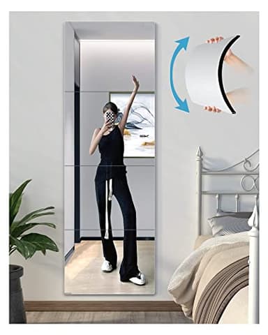 Shatterproof Wall Mirror Full Length for Bedroom, Acrylic Gym Mirrors For Home, Extra Thick: 0.12 inch, 12 x 12 inch x 4 Pcs, Workout Mirrors Safe for Kids, Over The Door, Long Wall Mounted