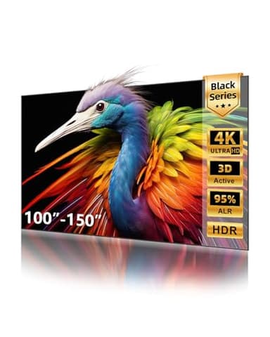 NothingProjector ALR Screen for Ultra Short Throw Projector, 95% Ambient Ceiling Light Rejecting, 120 inch, 4K/8K UHD, Active 3D, Fixed Frame 16:9, Wall Mount Anti Daylight UST, Black Series NothPJ