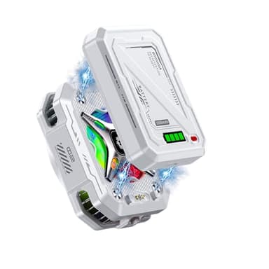 Magnetic Phone Cooler with Rechargeable Battery, LED Cooling Fan with Semiconductor Cooling,Phone Cooler with Power Display, Suitable for Phone Gaming Enthusiasts, Live Broadcast Crowd Network (white)