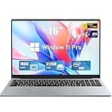 FUNYET Gaming Laptop, 16 Inch FHD Display (1920 x 1200), N95 Laptop Computer (up to 3.4GHz), 16GB RAM 512GB SSD, Supports 180 Angle Opening, Bluetooth, Backlit Keyboard, Windows 11 Pro