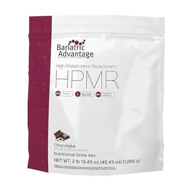 Bariatric Advantage High Protein Meal Replacement Drink Mix, Protein Powder Whey Isolate for Gastric Bypass and Sleeve Gastrectomy Patients, 27g Protein, Lactose Free - Chocolate - 28 Servings