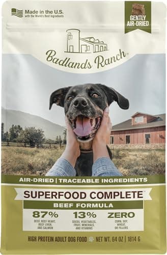 BADLANDS RANCH by Katherine Heigl – Superfood Complete Air-Dried Beef Dog Food – High Protein with Superfoods for Daily Wellness & Consistent Nutrition – 64 oz