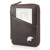 Polare Full Grain Leather Travel Passport Wallet With AirTag Slot RFID Blocking Passport Holder Soft Bifold Cover Case with YKK Zipper