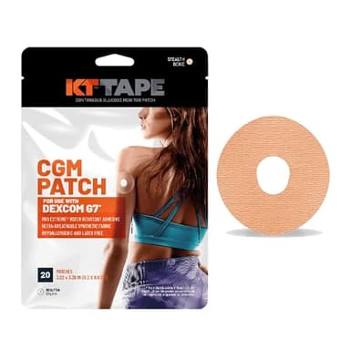 KT Tape, Dexcom G7 CGM Patch, Pro Extreme Water Resistant Adhesive, Ultra-Breathable Synthetic Fabric