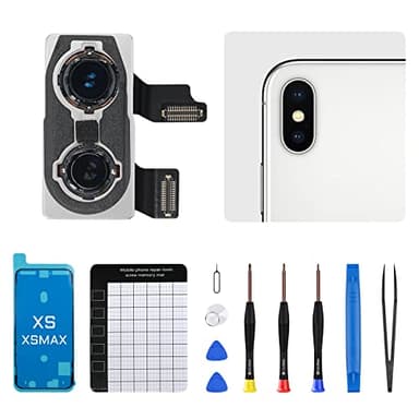 DGSCSMY for iPhone Xs MAX Back Camera Replacement OEM for iPhone Xs Kit 12MP Main Rear Lens Parts with Wide Telephoto Lens OIS HDR 4K Video Assembled Fix Repair Tool A1920 A2097 A2098 A2099 A2100