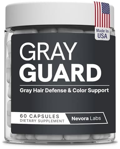 Gray Guard – Anti Grey Hair Supplements with Catalase – Support for Gray Hair & Melanin Haircare – Natural Pigment Restoration Formula for Men & Women – 60 Capsules