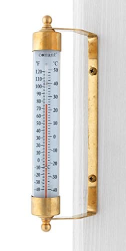 Conant T1FLB Brass Vermont Outdoor Thermometer