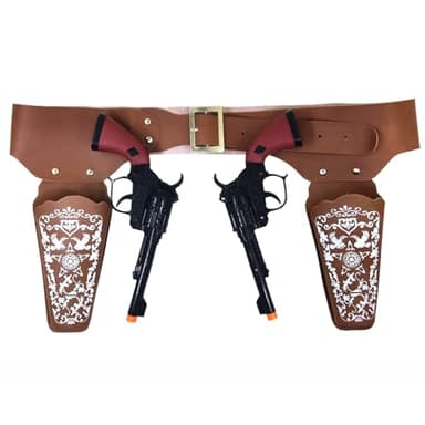 Cowboy Role-Playing Prop Toy Gun Western Holster Set for Adults, Adjustable Belt Halloween Costume Accessory for Men and Women