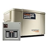Generac 7.5kW Powerpact Home Standby Generator with 50 Amp Transfer Switch, Reliable for Whole House Use, Natural or LP Gas Powered, Long-Life Operation, Digital Controller with LED Indicators, Bisque
