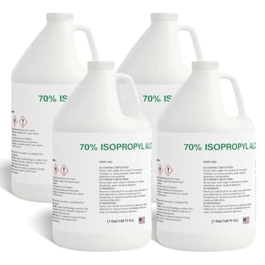 Isopropyl Alcohol 70% | 70 Percent Rubbing Alcohol |High Purity Multipurpose Cleaner and Solvent - Home, Labs, Commercial Use | 4 Gallon | USP Grade