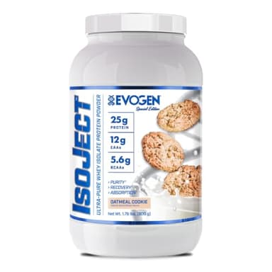 Evogen Isoject - Whey Protein Isolate | Ultra-Pure Whey Protein Powder with Ignitor Enzymes, BCAAs, and EAAs | Enhanced Absorption & Recovery | Oatmeal Cookie | 25 Servings