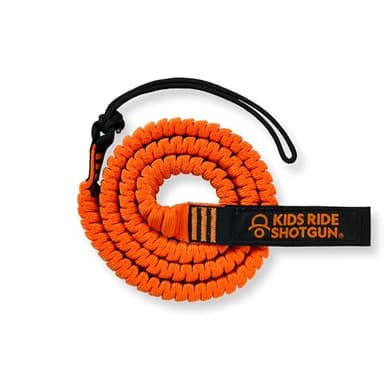 Kids Ride Shotgun - MTB Tow Rope - Orange | Child Bike Stretch Bungee Cord Pull Behind Attachment - Orange