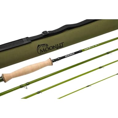 Moonlit 3wt Lunar S2-Glass Fiberglass Fly Fishing Rod (7', 4 Piece, Olive) New 2025 Model