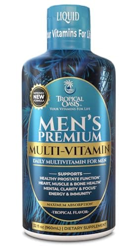 Premium Liquid Multivitamin for Men | Sugar Free Men’s Multi-Vitamin | 100+ Vitamins, Minerals & Amino Acids to Support Muscle, Heart, Brain Health & Energy | 98% Absorption Rate | Non-GMO | 32 Serv